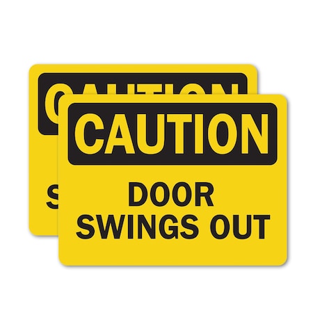 Signmission Door Swings Out, 18 in W x Rectangle, Vinyl Decal OS-2PACK-CS-D-1218-L-19151